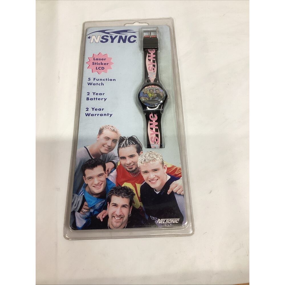 1999 N’Sync 5 Function Watch With a Laser Sticker LCD - New